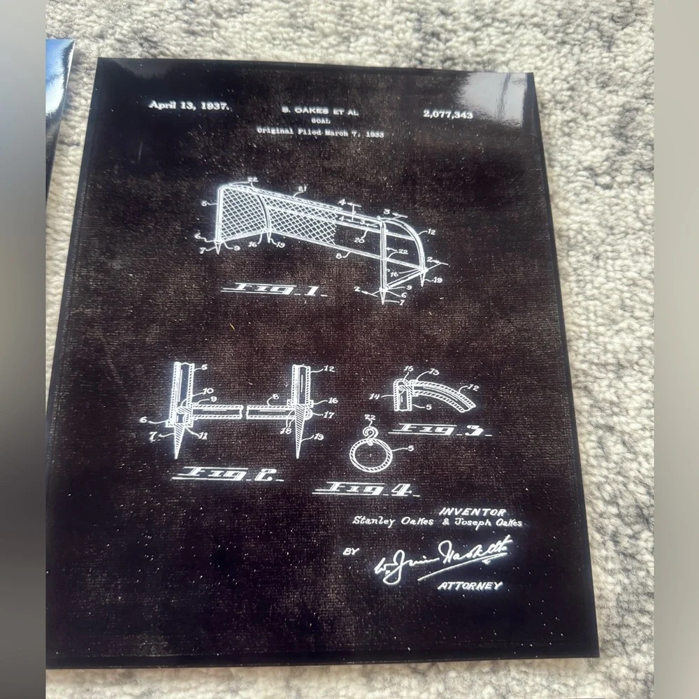 Soccer wall art set of 4 8x10 soccer schematics
